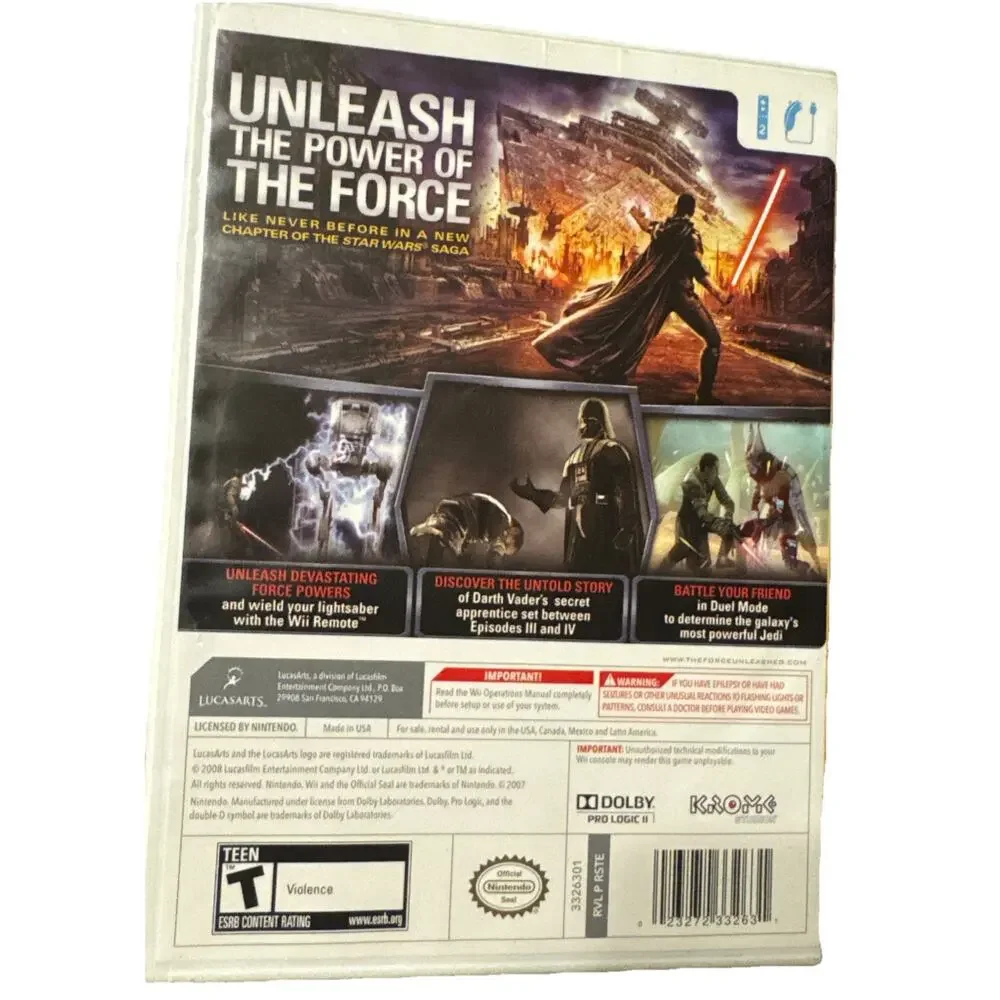 Star Wars The Force Unleashed (Nintendo Wii) Complete in Box CIB - Tested